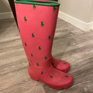 Polo by Ralph Lauren Shoes | Ralph Lauren Rain Boots | Color: Green/Pink | Size: 6 | Moovinshoesetc's Closet